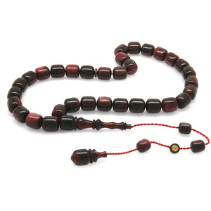 Imame Workmanship Red-Black Pearlescent Double Color Colorful Katalin Prayer Beads
