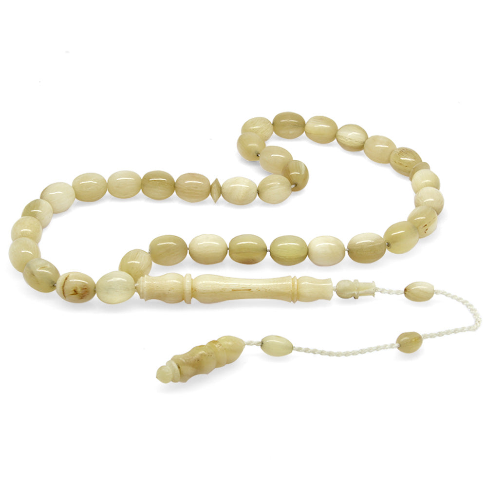 Systematic Capsule Cut Ram's Horn Prayer Beads