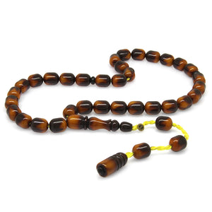Systematic Dark Brown-Black Bleeding Tortoiseshell Katalin Prayer Beads