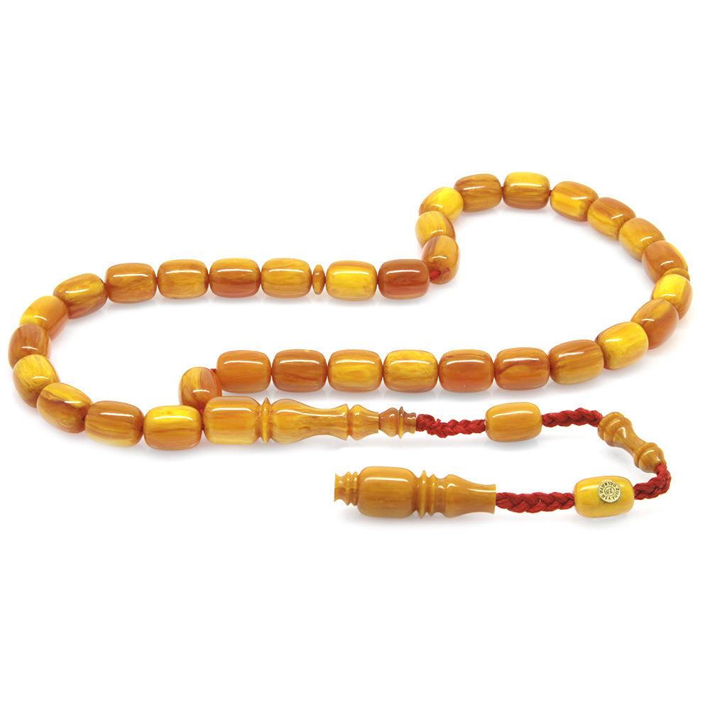 Systematic Capsule Cut Orange Bleeding Tortoiseshell Prayer Beads