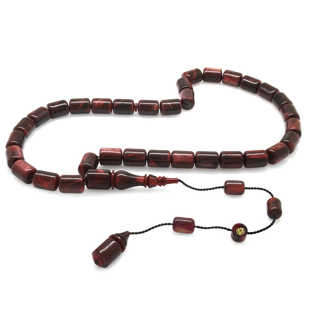 Pearlescent Red-Black Moire Double Color Colorful Katalin Prayer Beads