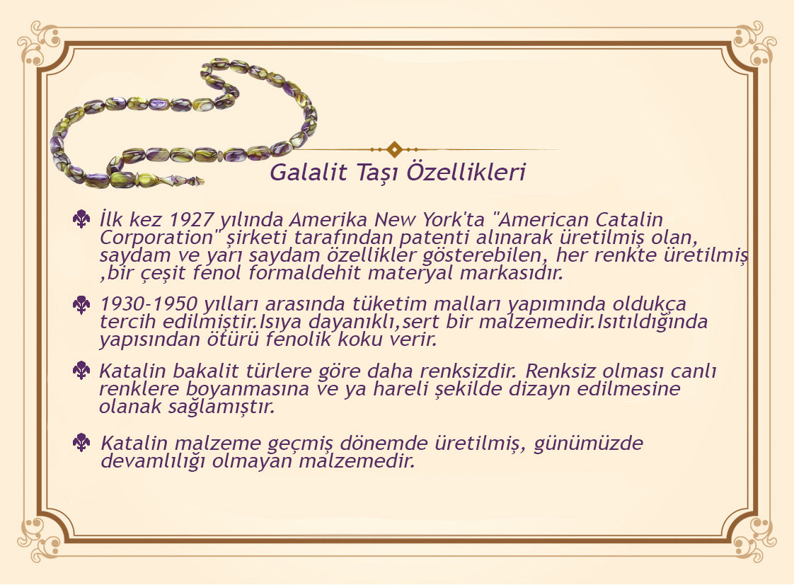  Blue-White Color Galalit Rosary