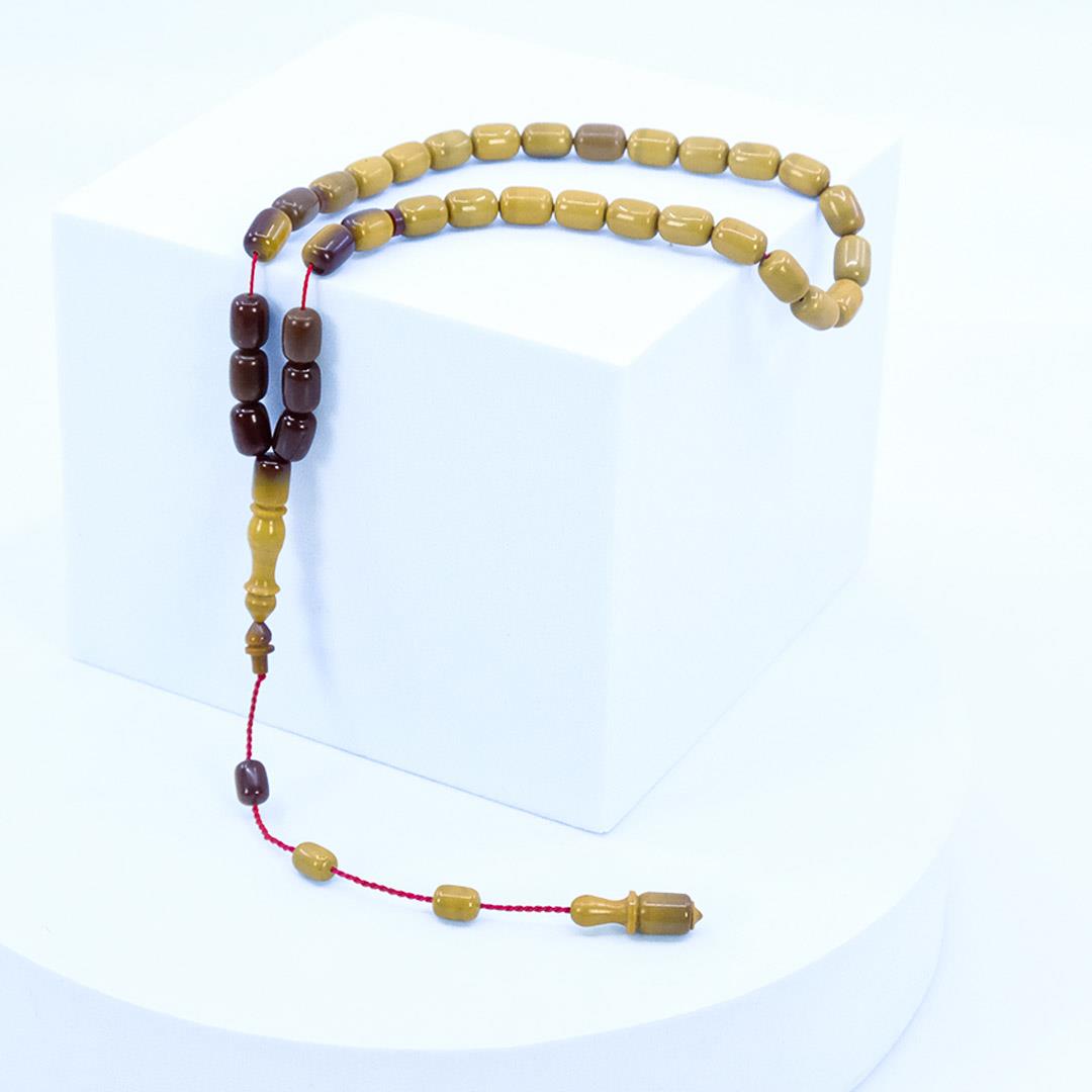 Capsule Cut and Pressed Amber Prayer Beads