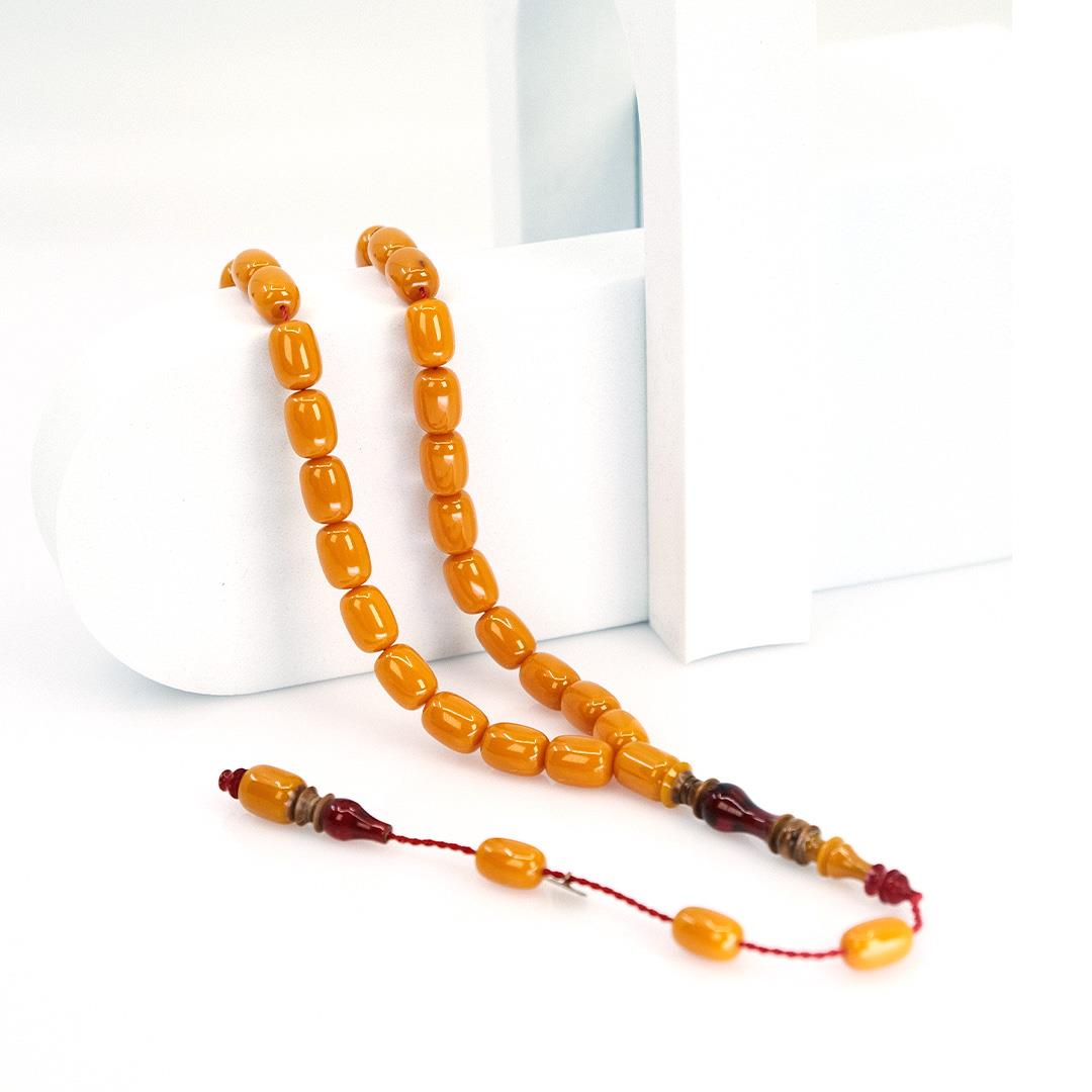 Emine Reşvani Craftsmanship Pressed Amber Prayer Beads 1