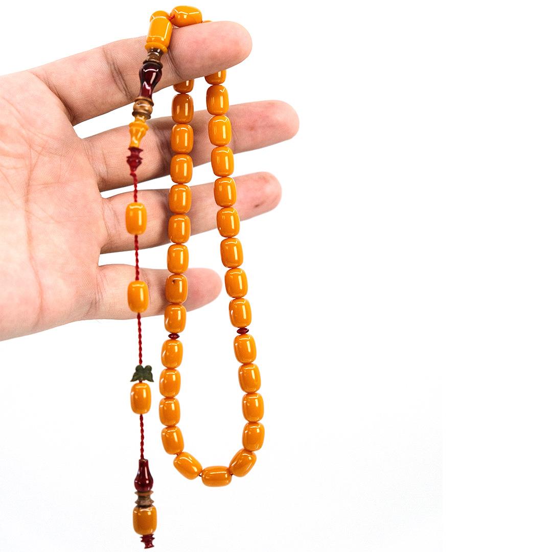 Emine Reşvani Craftsmanship Pressed Amber Prayer Beads 3