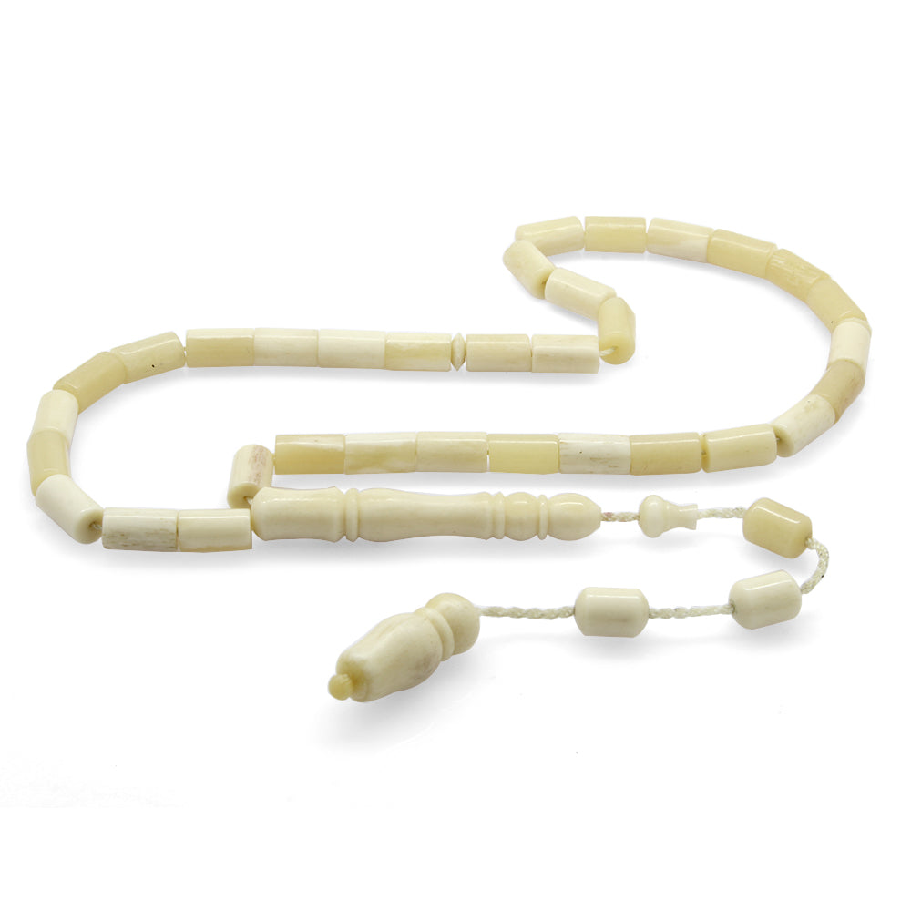 Systematic Cut Natural Color Camel Bone Prayer Beads