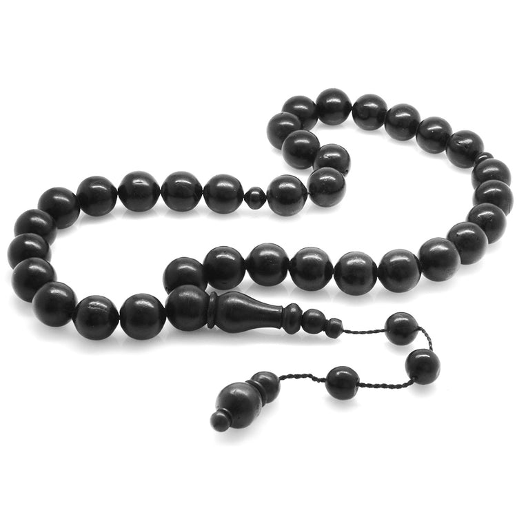 Systematic Sphere Cut Large Size Collectible Black Kuka Prayer Beads