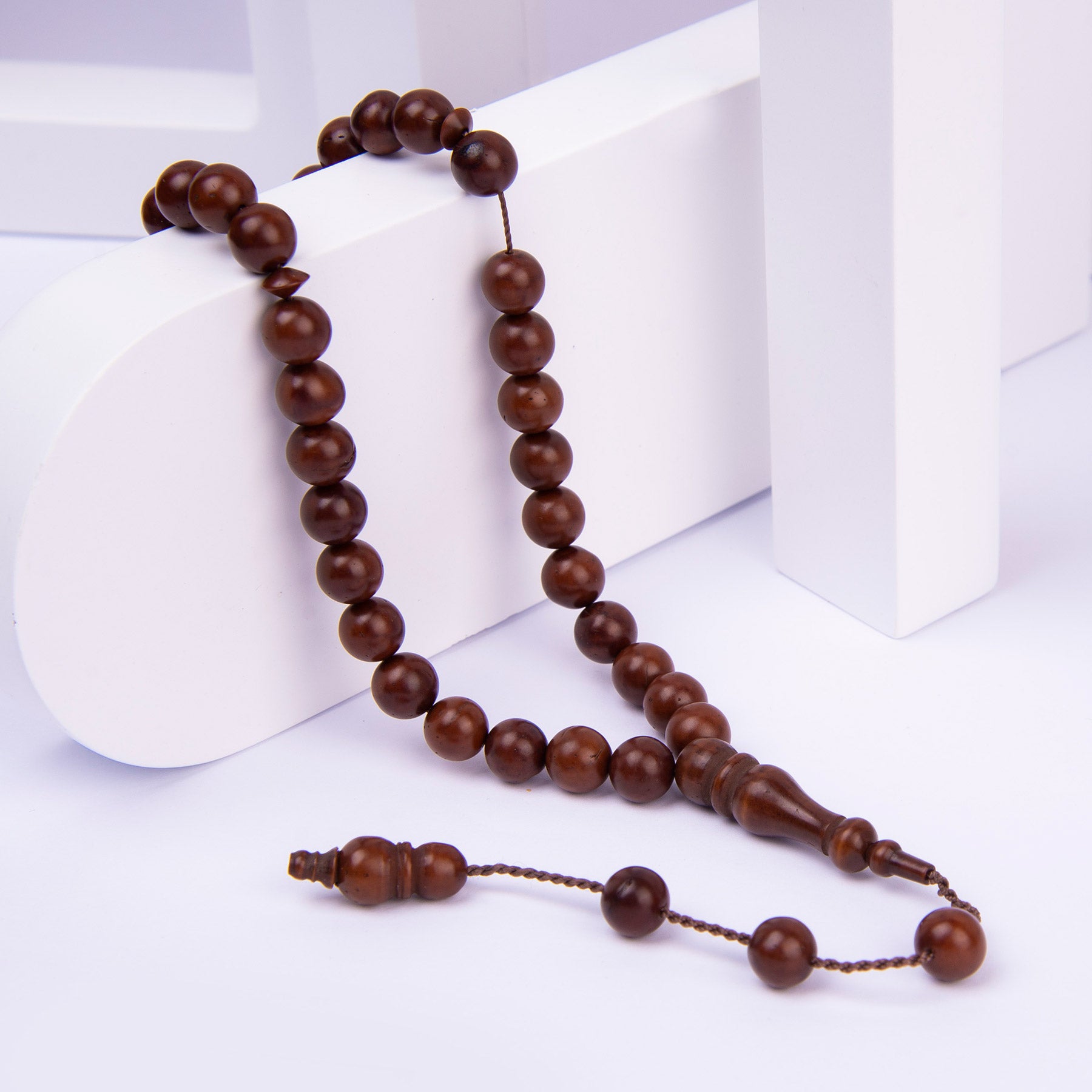 Ve Tesbih Systematic Sphere Cut Hennaed Kuka Prayer Beads 1