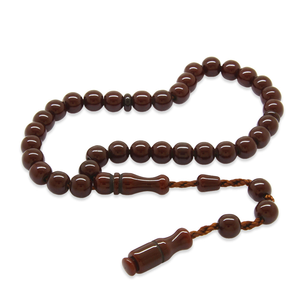Systematic Sphere Cut Ottoman Simulation Pressed Amber Prayer Beads