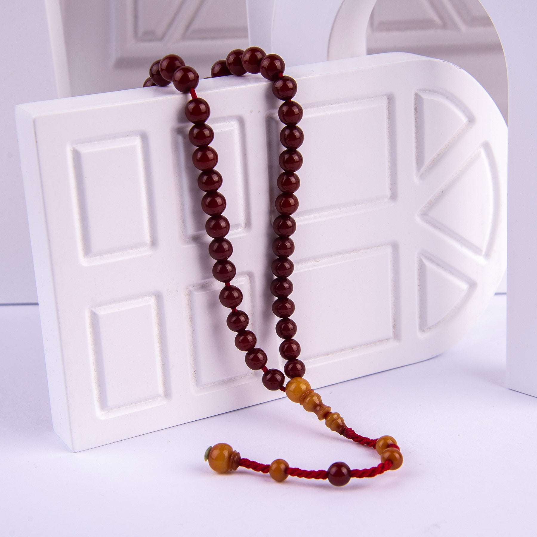 Ve Tesbih Sphere Cut Ottoman Amber Rosary 1