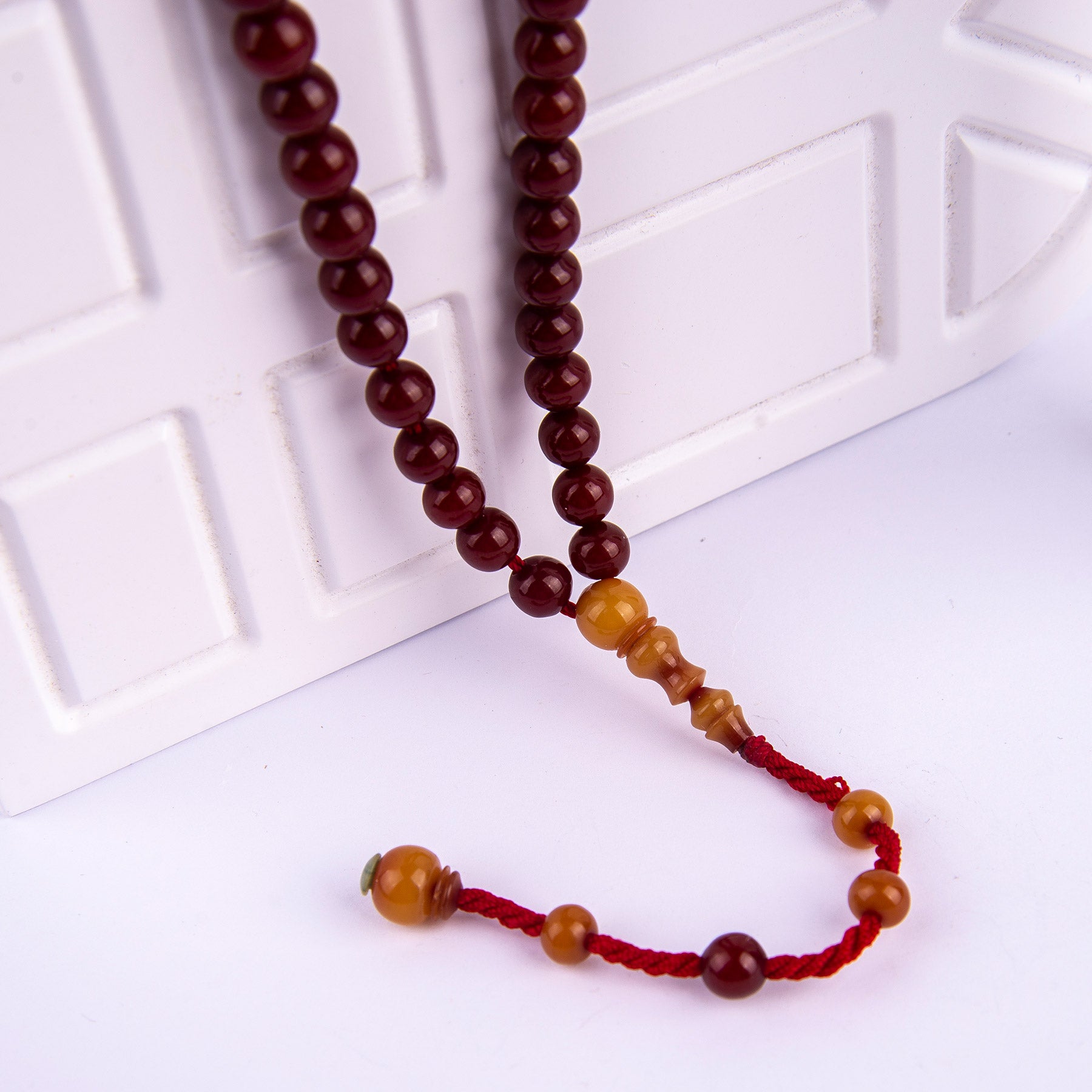 Ve Tesbih Sphere Cut Ottoman Amber Rosary 2