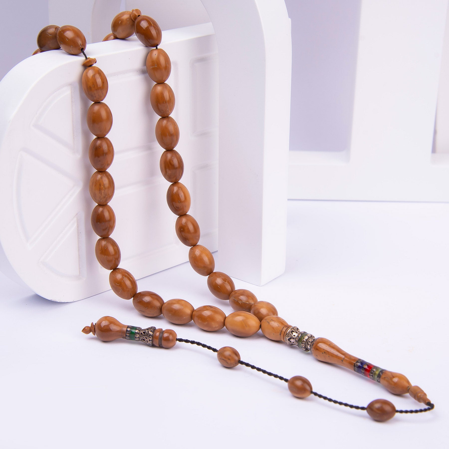 Systematic Nakkaş Imame Embroidered Solid Cut Kuka Rosary 1