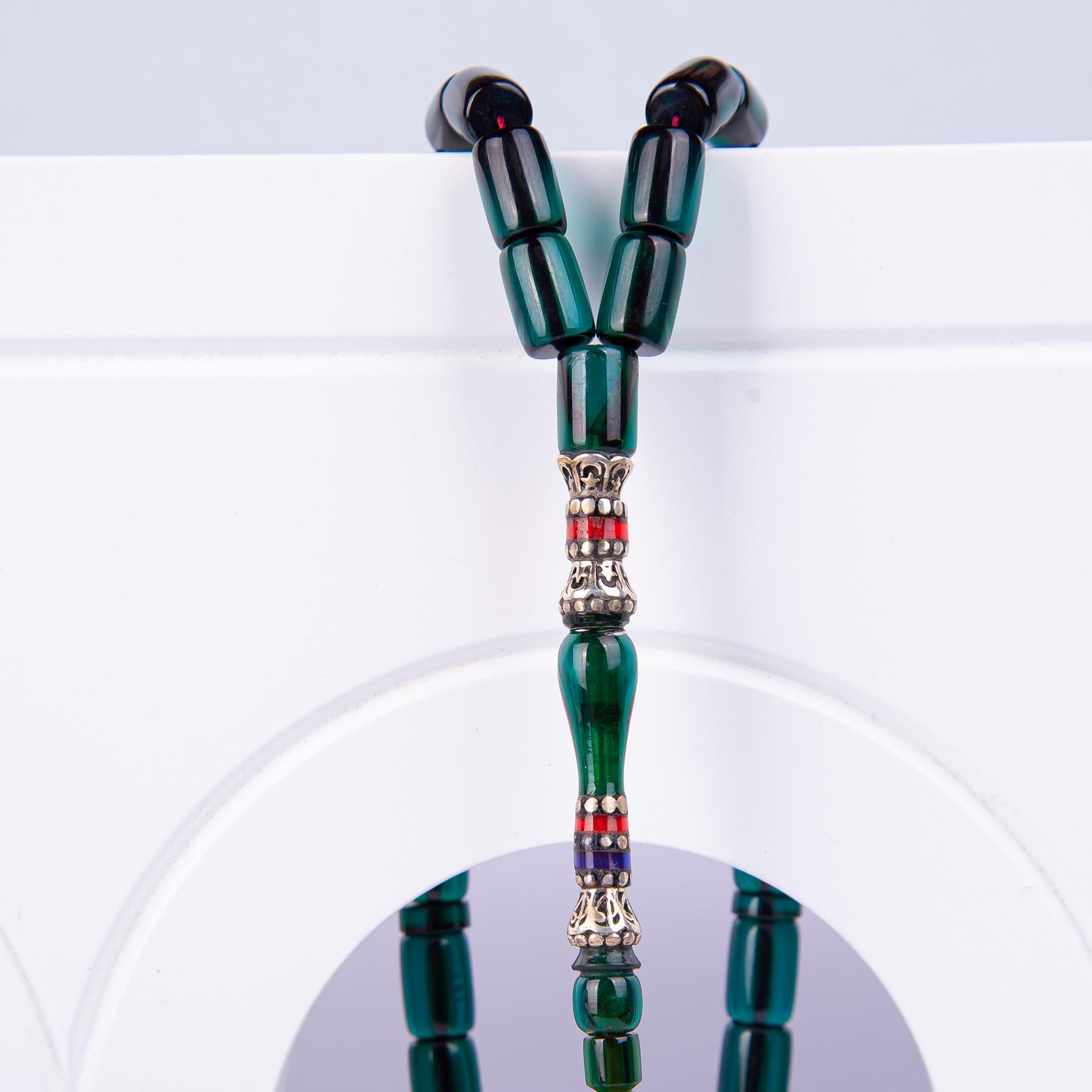Systematic Nakkaş Imamel Capsule Model Fire Amber Prayer Beads 3