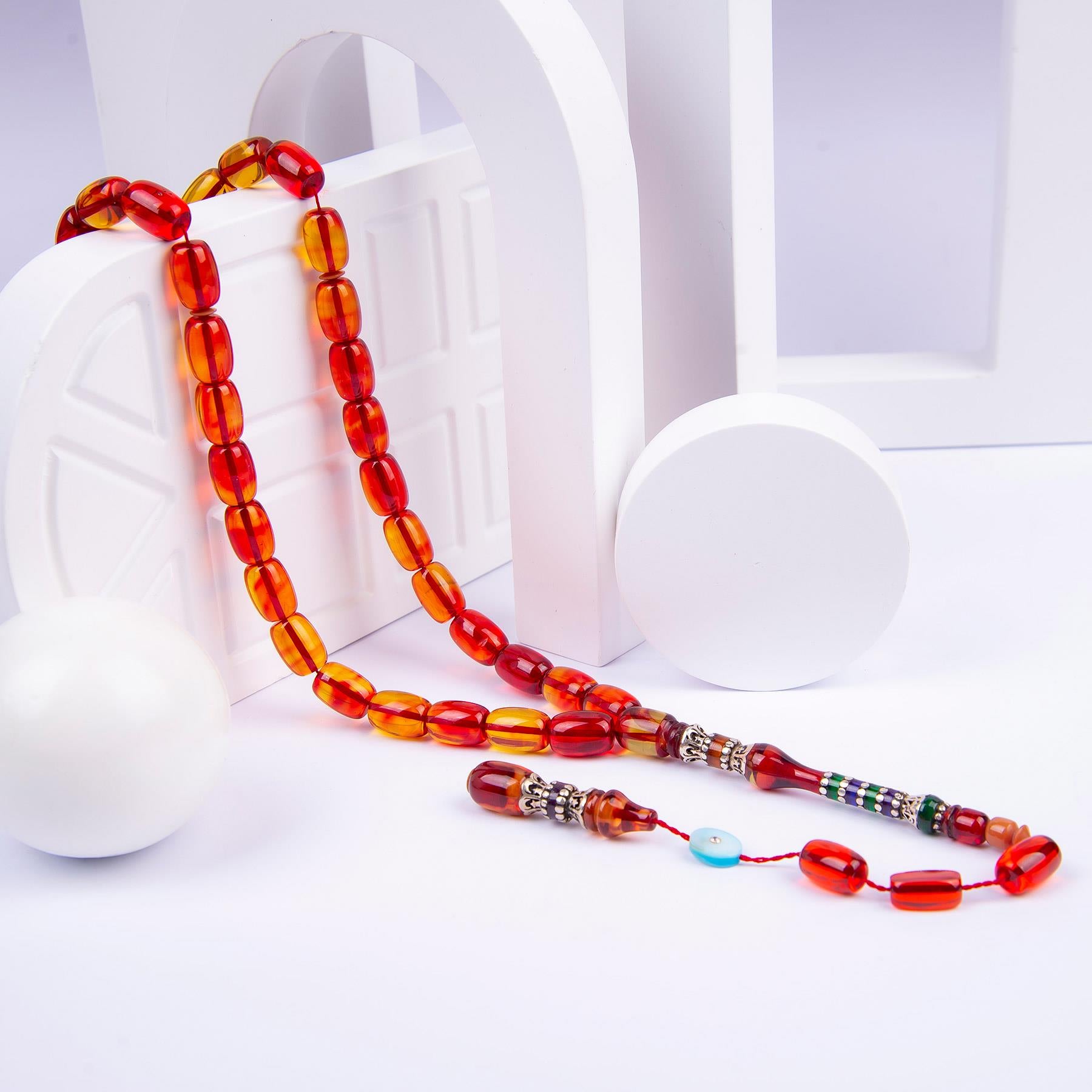 Ve Tesbih Fire Amber Prayer Beads 2