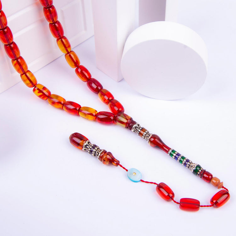 Ve Tesbih Fire Amber Prayer Beads 3