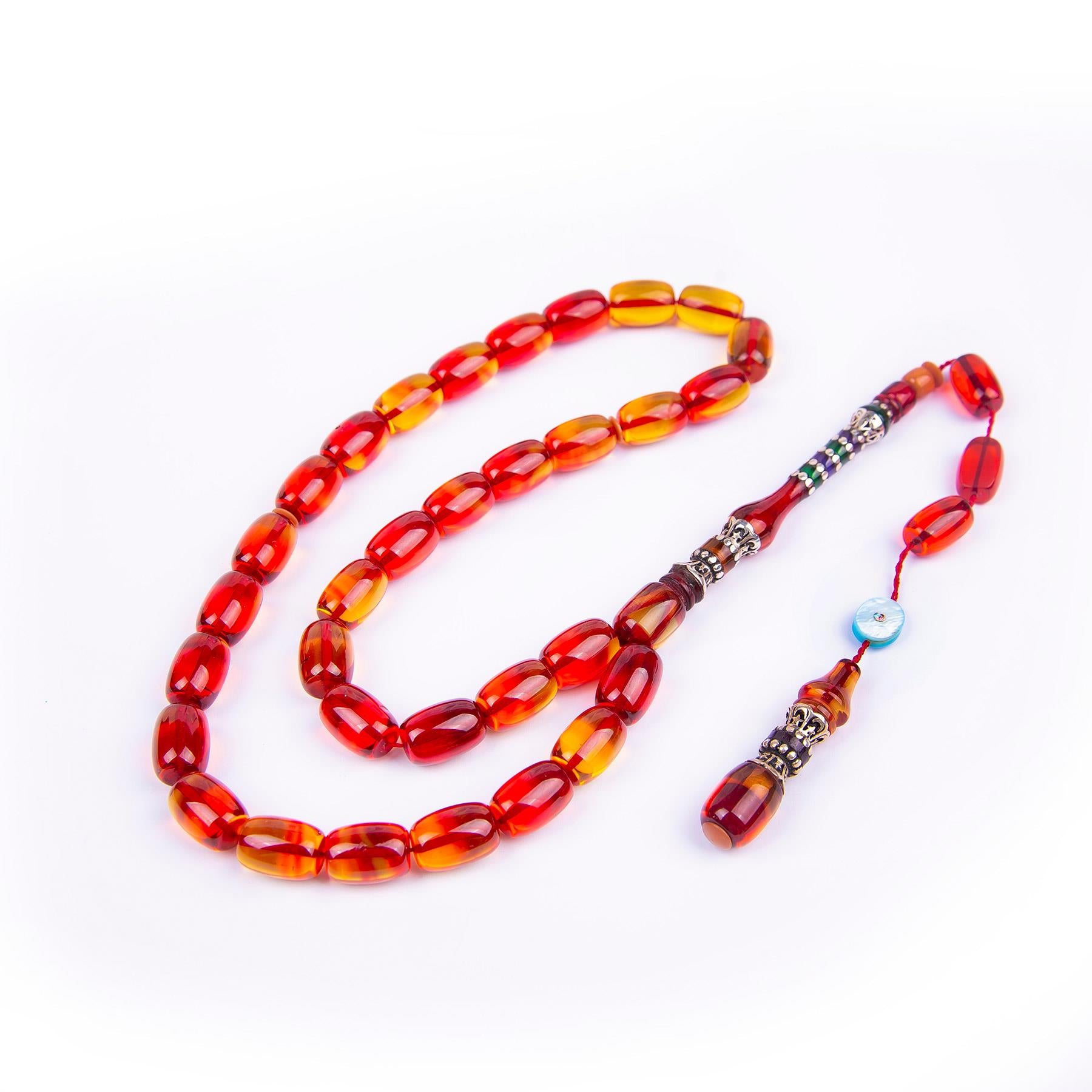 Ve Tesbih Fire Amber Prayer Beads 4