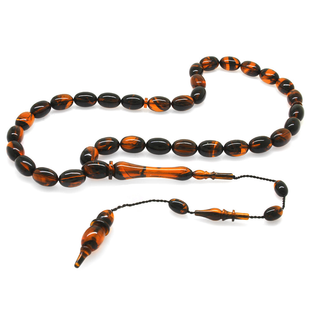  Orange Black Moire Katalin Prayer Beads
