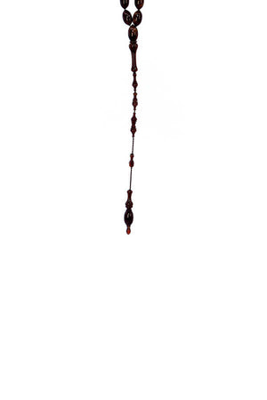 Amber Prayer Beads with Pearlescent Bezel Model System Z1914  2