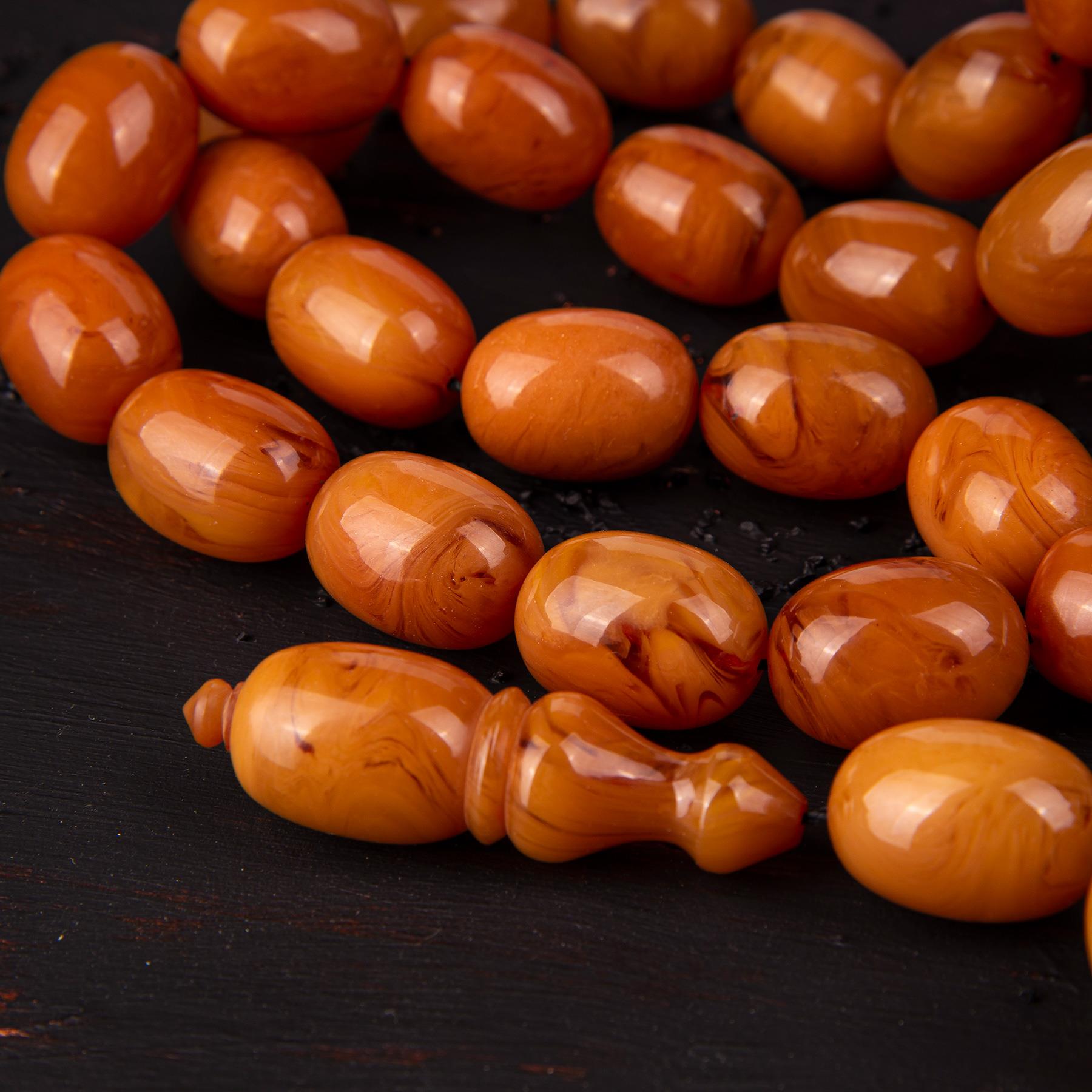 Ve Tesbih Systematic Pressed Amber Large Size Prayer Beads 2