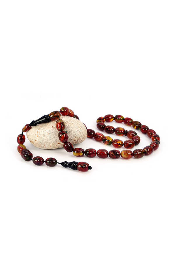 Ve Tesbih Systematic Pressed Amber Large Size Prayer Beads 3