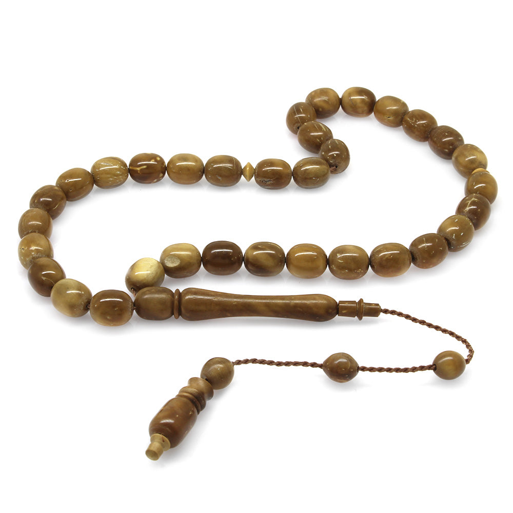 Systematic Chubby Capsule Cut Brown Kuka Prayer Beads