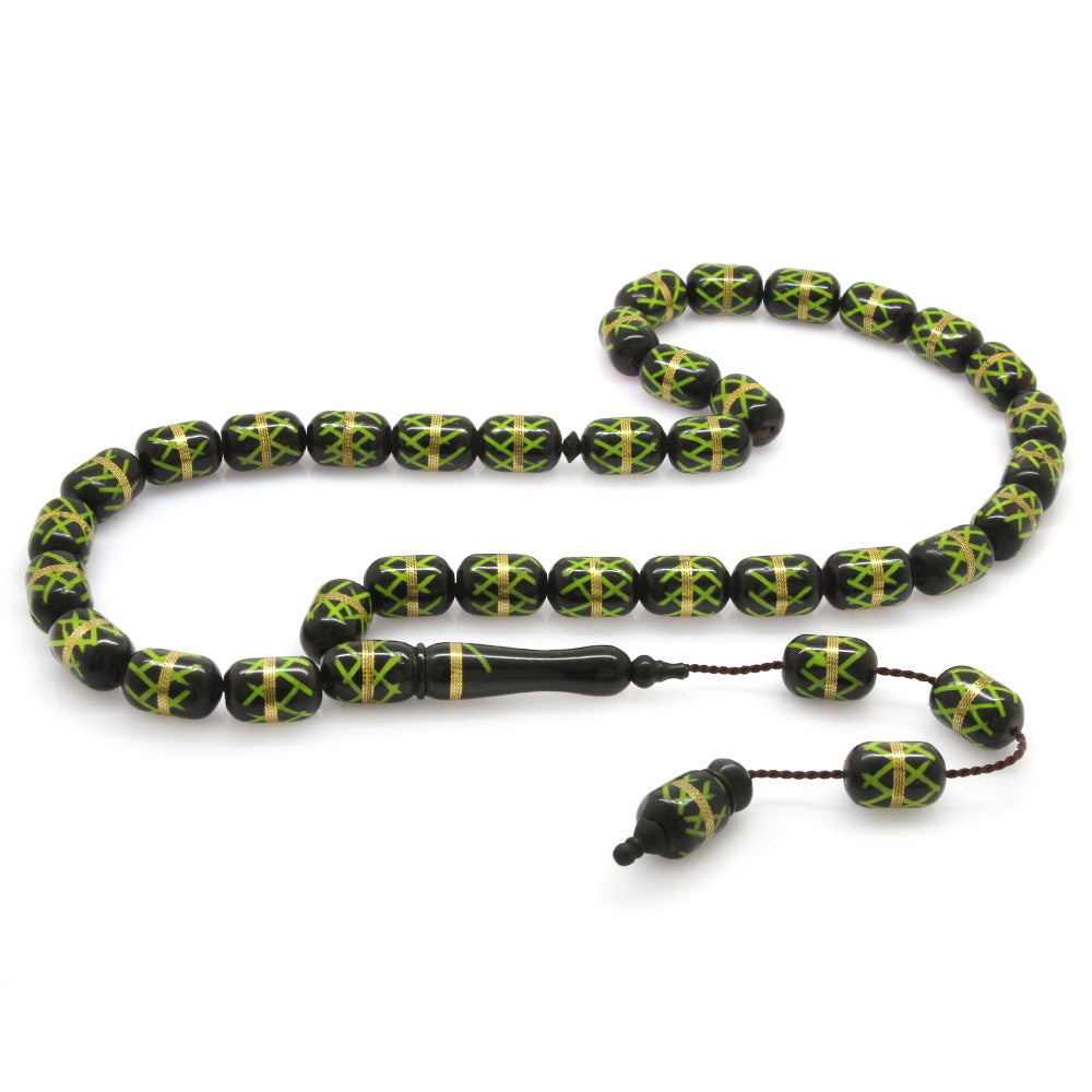 Systematic Green Spiral Large Size Kuka Prayer Beads