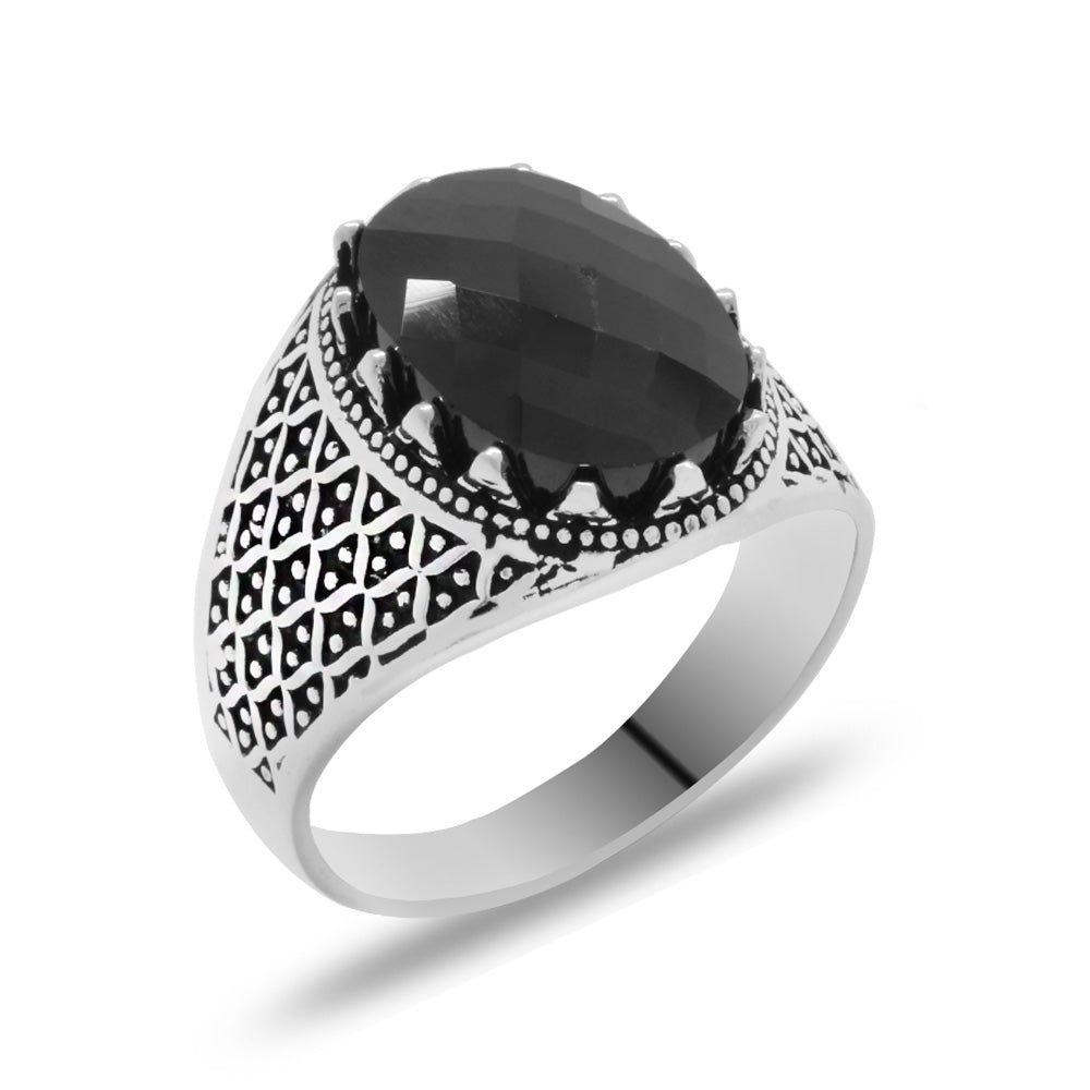 Black Zircon Stone  Ring
