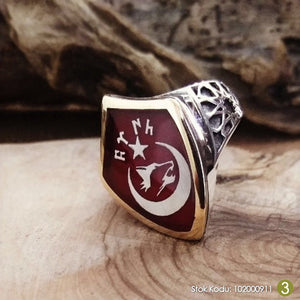 925 Sterling Silver Ring with Personalized Inscription Turkish