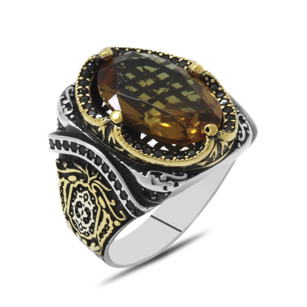 925 Sterling Silver Men's Ring with Soft Facet Zultanite Stone 