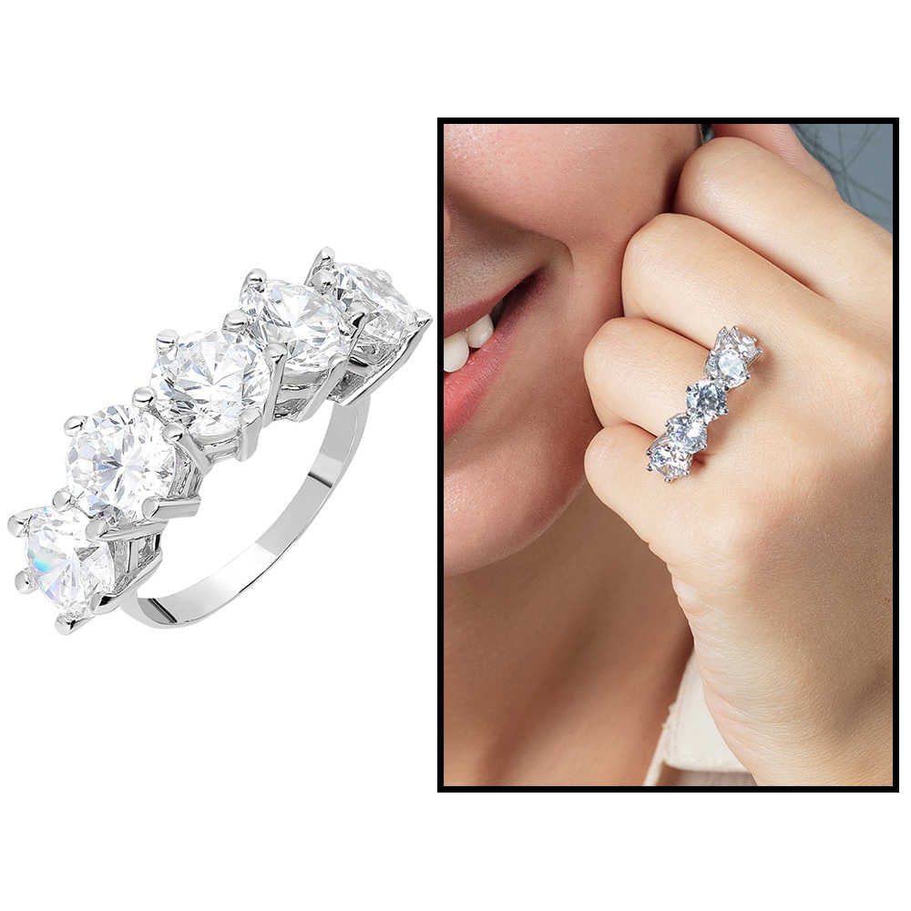Starlight Diamond Diamond Mounted 925 Sterling Silver Women&#39;s Baguette Ring