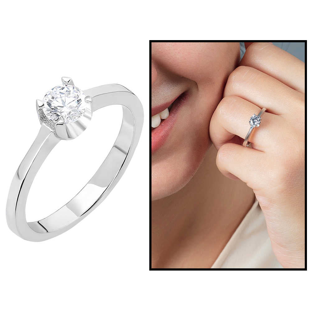 Starlight Diamond Diamond Mounting 0U Design 925 Sterling Silver Women&#39;s Solitaire Ring