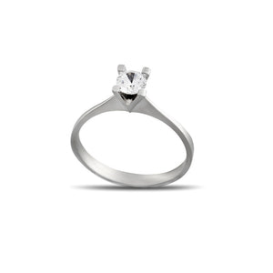  V Silver Women's Solitaire Ring