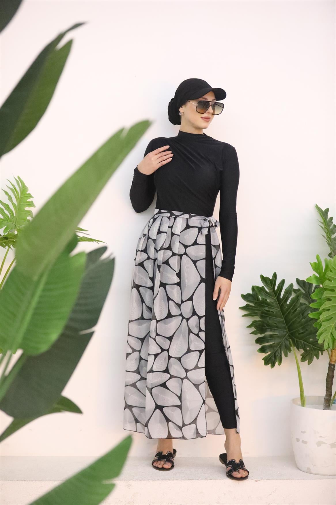 Stone Patterned Skirt Pareo
