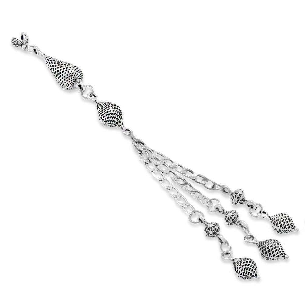 Filigree Design Silver Color Gurmet Chain Tarnish Resistant Metal Tassel