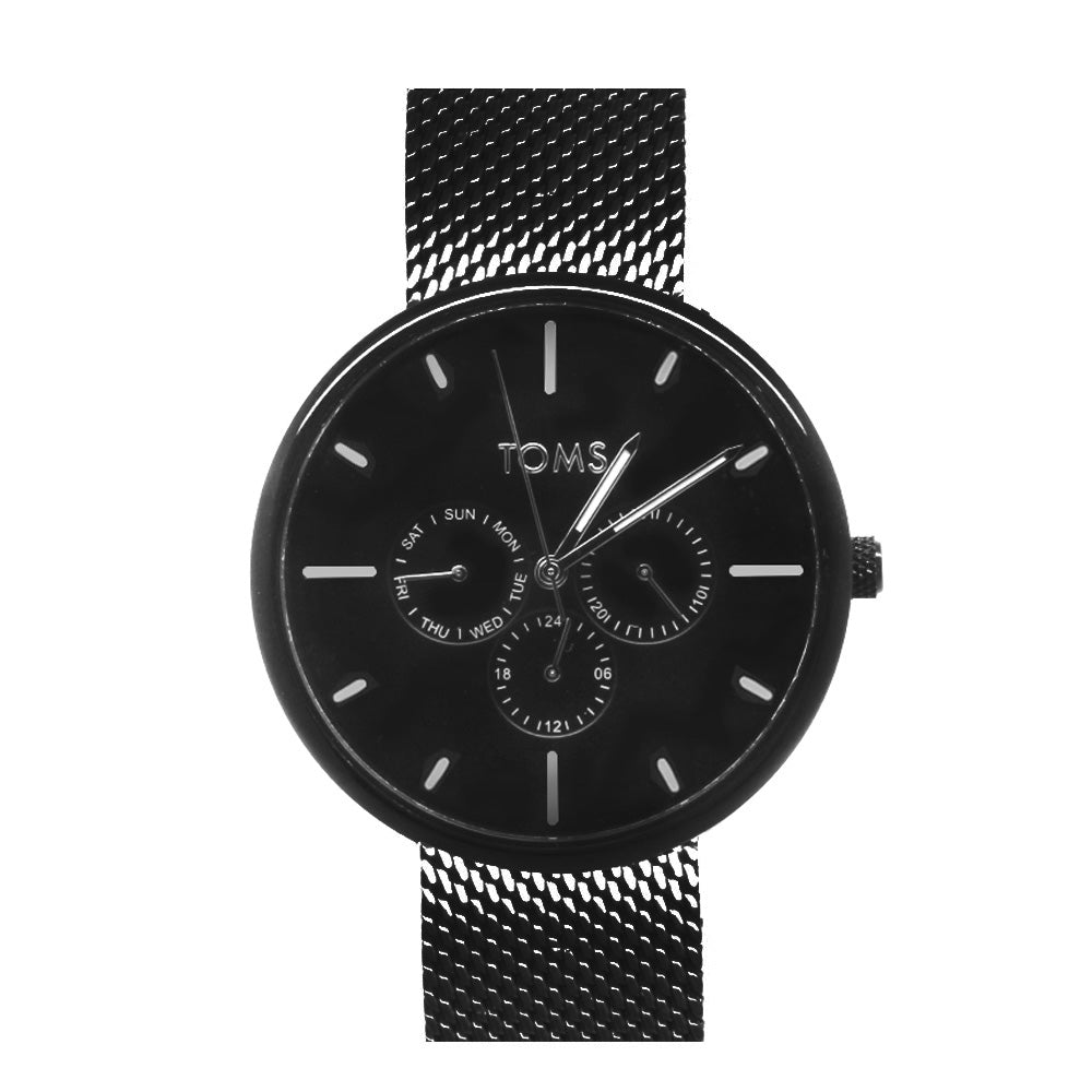 Toms Black Color Mesh Strap Men's Wristwatch