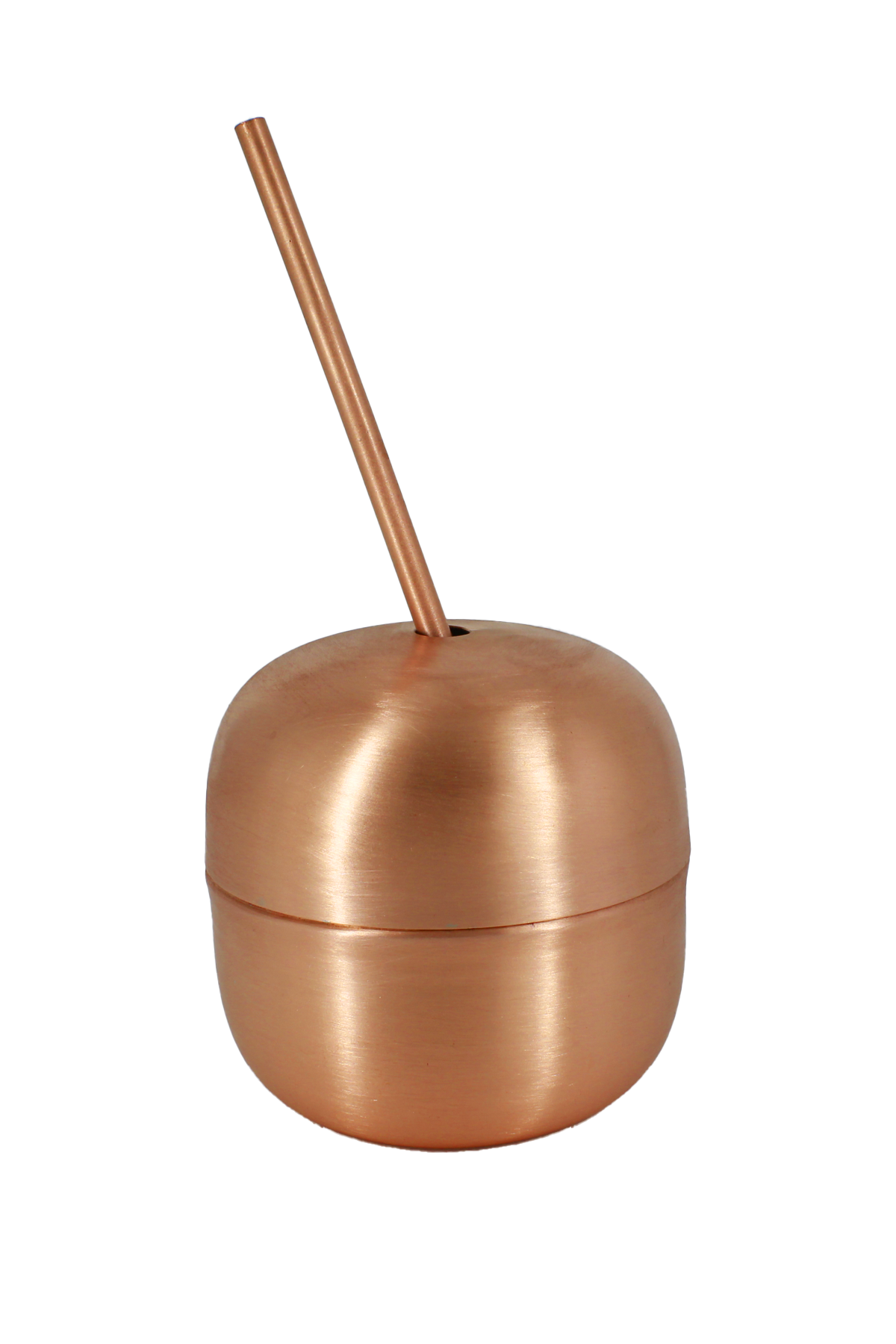 Copper Apple Cup with Straw 250 Ml