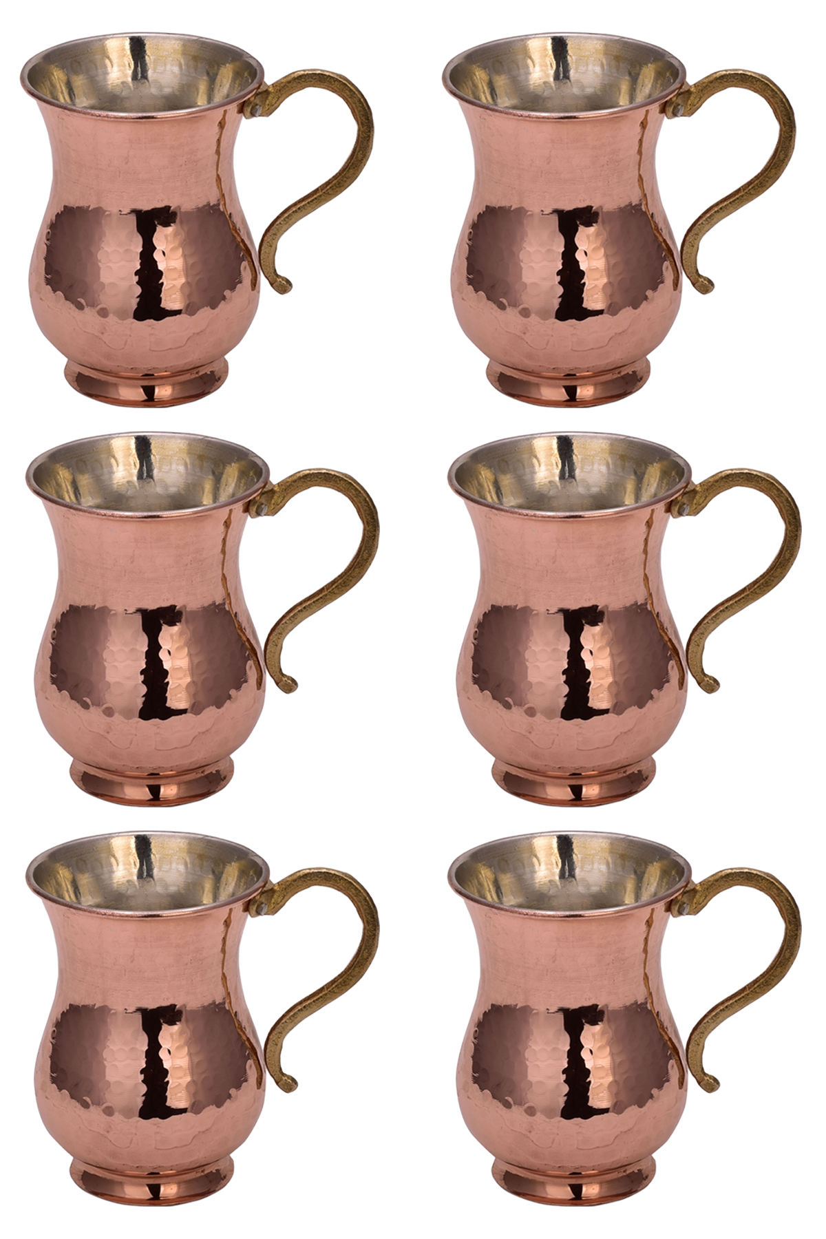 Copper Mug Hand Forged Set of 6