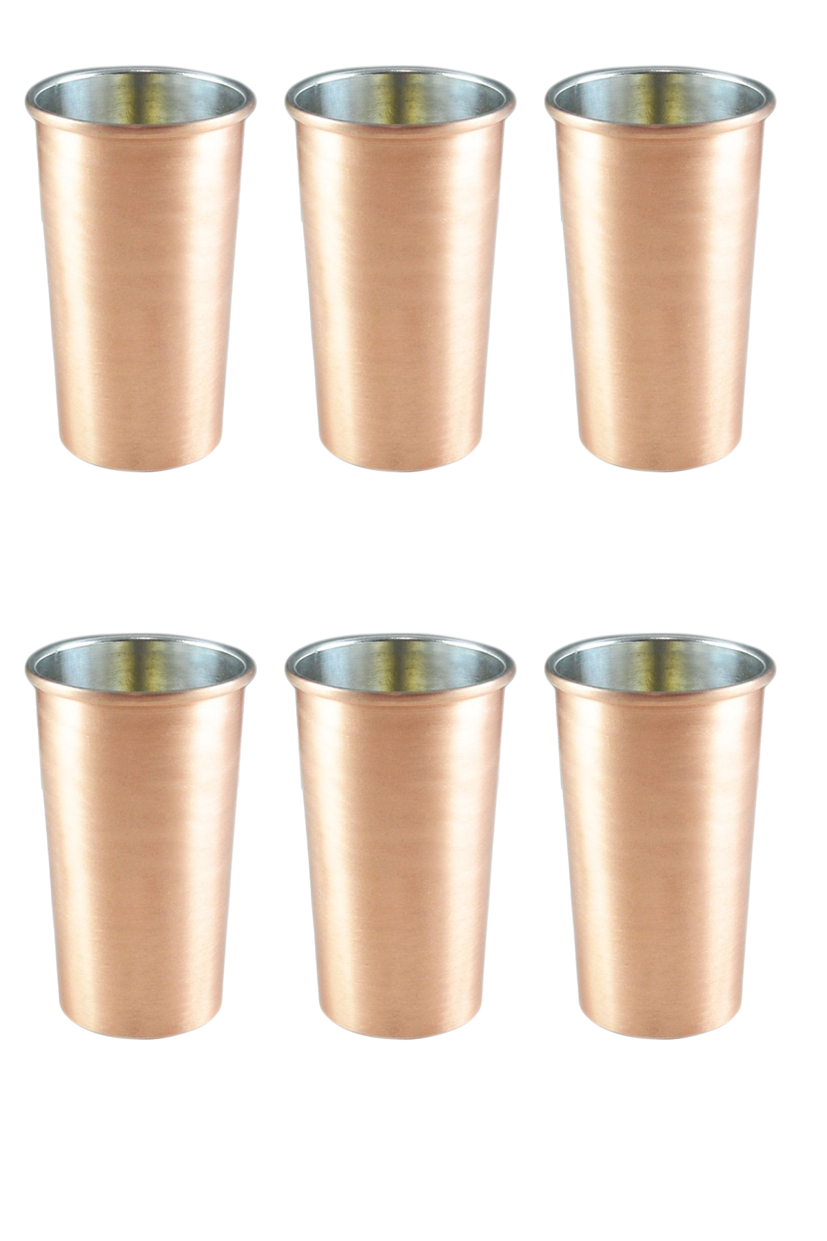 Copper Lungo Glass Straight Set of 6