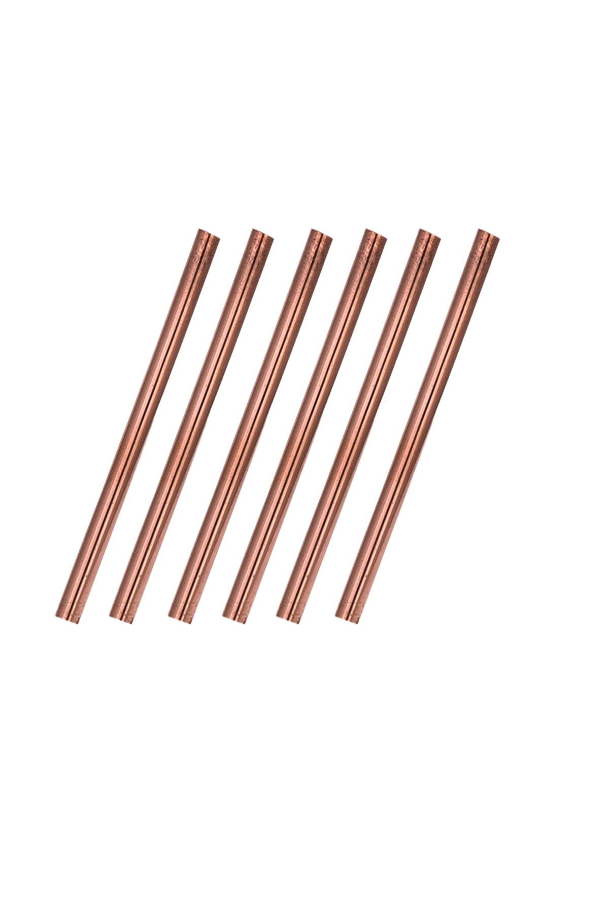 Copper Straw Straigh Set of 6