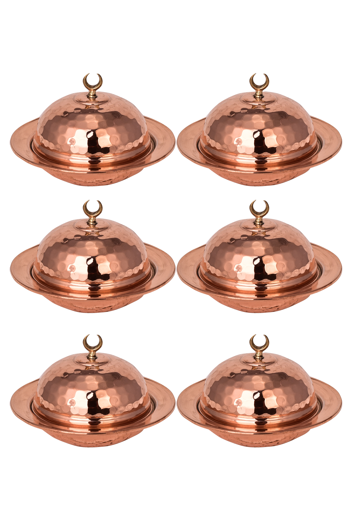 Copper Turkish Delight Bowl Set of 6