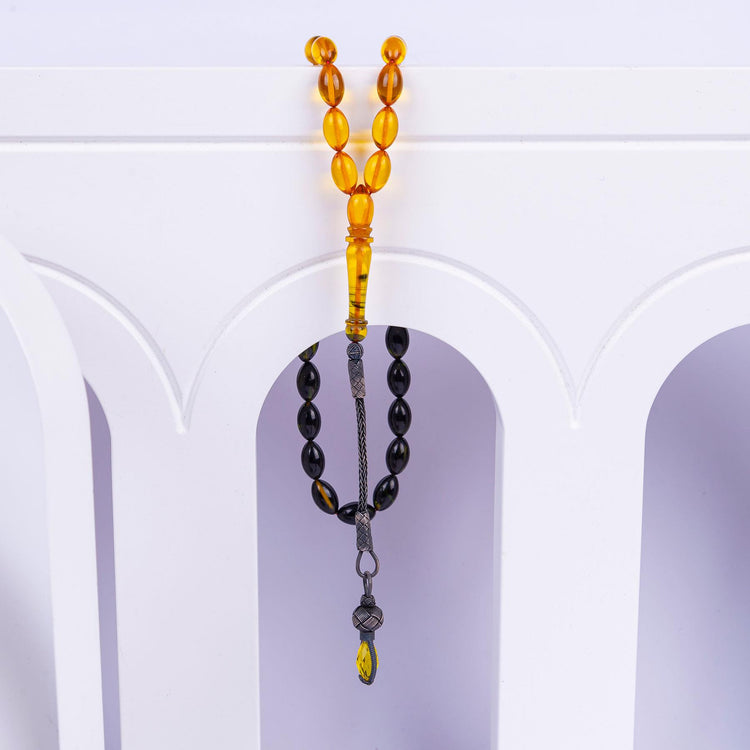 1000 Carat Silver Fire Amber Rosary with Kazaz Tassels 1