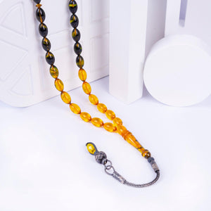 1000 Carat Silver Fire Amber Rosary with Kazaz Tassels 3