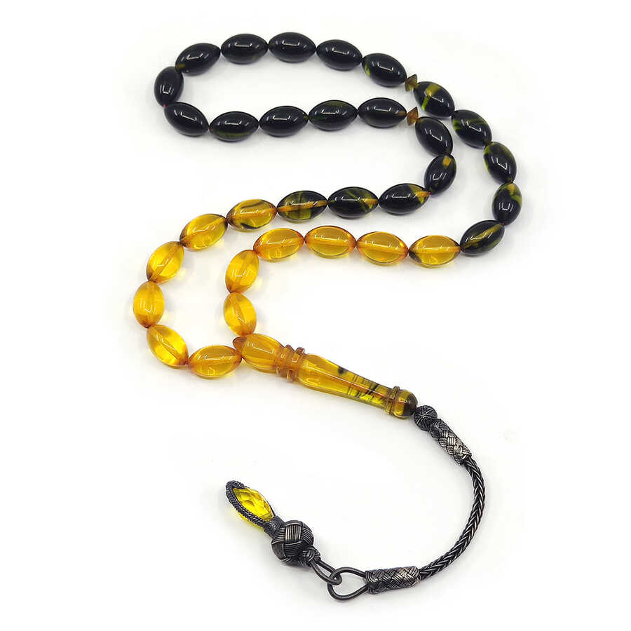 1000 Carat Silver Fire Amber Rosary with Kazaz Tassels 5