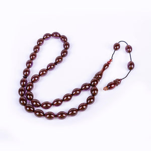  Solid Cut Purple Fire Amber Rosary