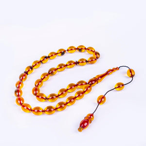 Solid Cut Fire Amber Rosary