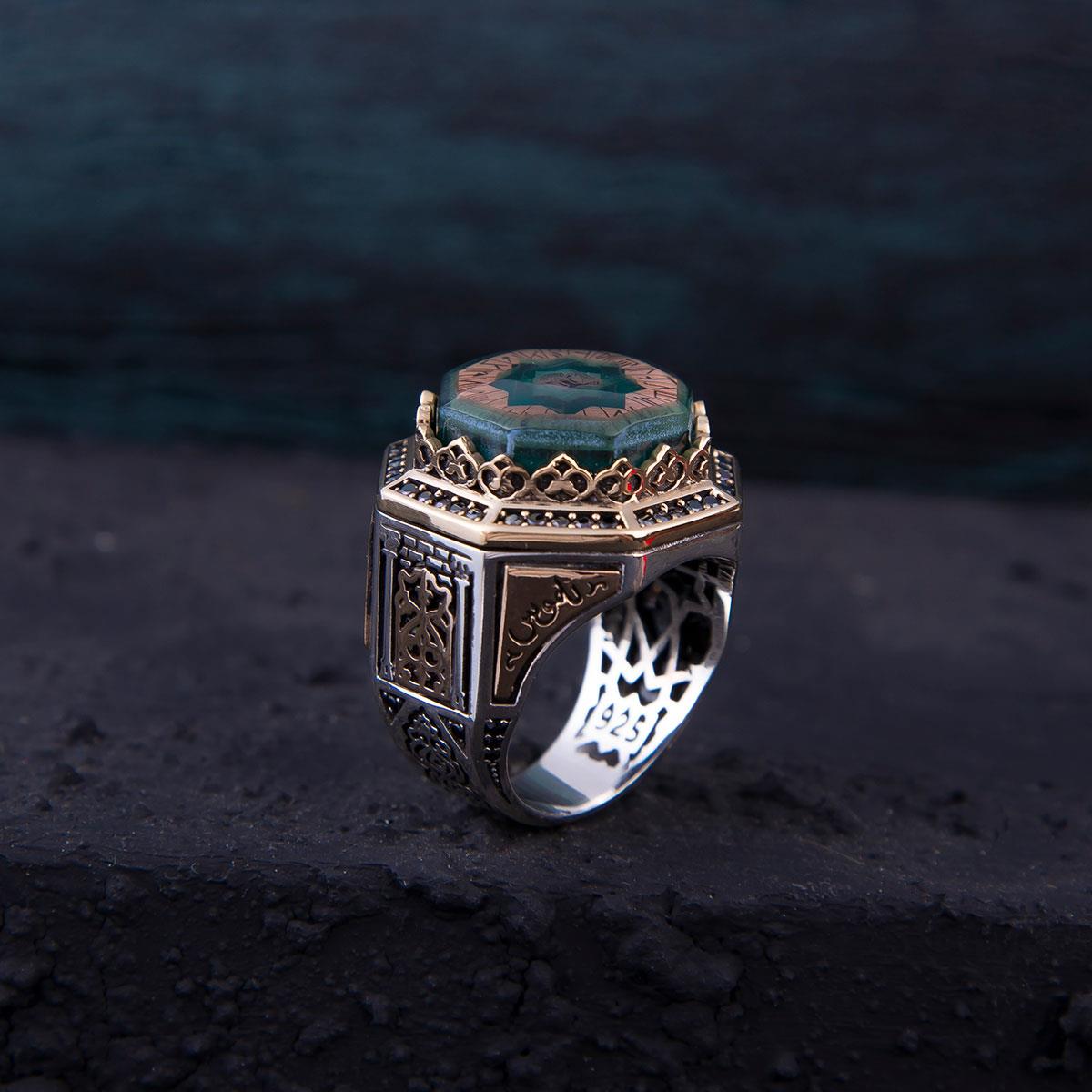 Ve Tesbih Islamic Master Design Heirloom Silver Men's Ring 2