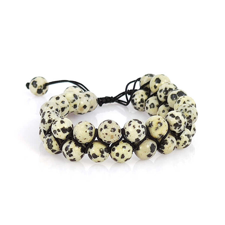 Dalmatian Jasper Stone Knitted Natural Stone Bracelet 2