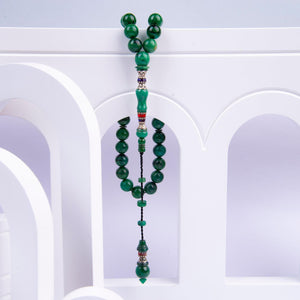 Systematic Sphere Cut Nakkaş Imame Pressed Amber Prayer Beads 1