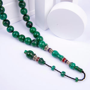 Systematic Sphere Cut Nakkaş Imame Pressed Amber Prayer Beads 3