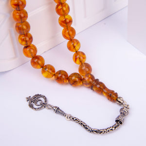 Ve Tesbih Amber Rosary with Silver Tassels 2